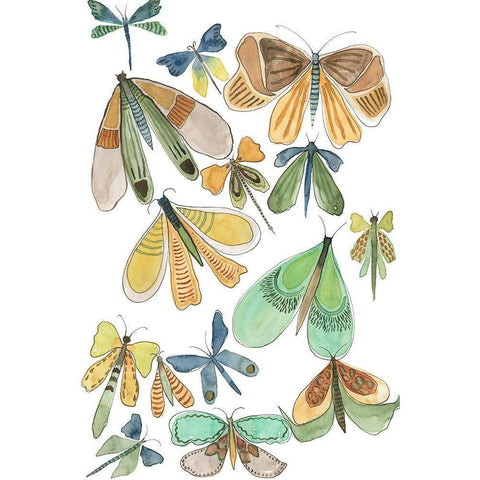 Wings Galore II Black Modern Wood Framed Art Print by Moore, Regina