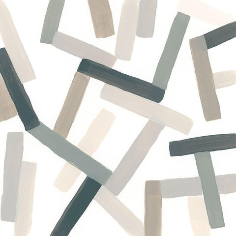 Matchstick Jumble I White Modern Wood Framed Art Print by Vess, June Erica