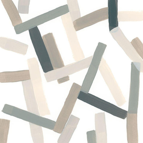 Matchstick Jumble II White Modern Wood Framed Art Print by Vess, June Erica