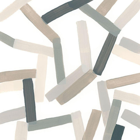 Matchstick Jumble III White Modern Wood Framed Art Print with Double Matting by Vess, June Erica