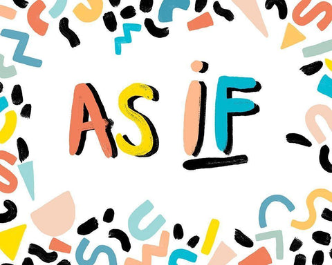 90s Phrases As If I Black Ornate Wood Framed Art Print with Double Matting by Vess, June Erica