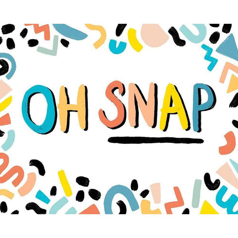 90s Phrases Oh Snap II Black Modern Wood Framed Art Print with Double Matting by Vess, June Erica