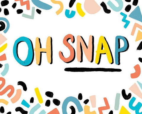 90s Phrases Oh Snap II White Modern Wood Framed Art Print with Double Matting by Vess, June Erica