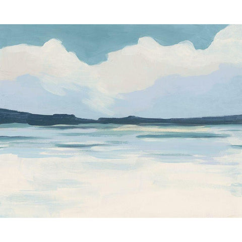 Cream Coastline I Black Modern Wood Framed Art Print by Vess, June Erica