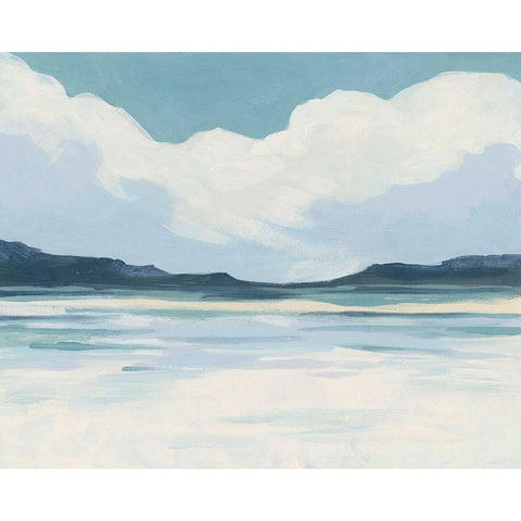 Cream Coastline II Black Modern Wood Framed Art Print with Double Matting by Vess, June Erica