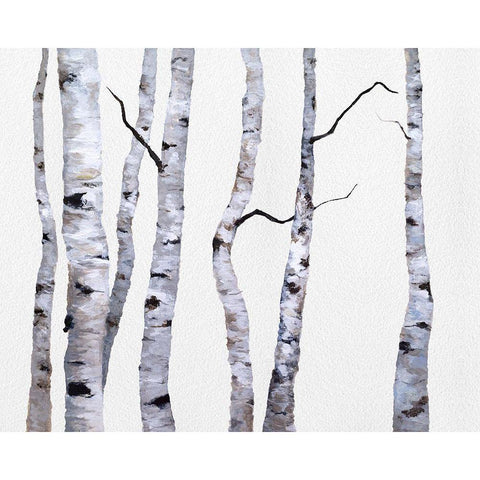 Birch Trees I Black Modern Wood Framed Art Print by Finch, Sheila