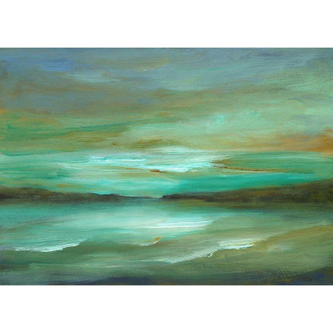 Hidden Cove Gold Ornate Wood Framed Art Print with Double Matting by Finch, Sheila