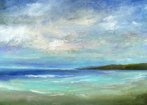 Island Inlet White Modern Wood Framed Art Print with Double Matting by Finch, Sheila