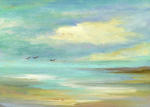Drifting White Modern Wood Framed Art Print with Double Matting by Finch, Sheila