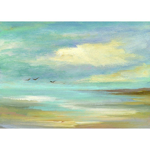 Drifting Black Modern Wood Framed Art Print by Finch, Sheila