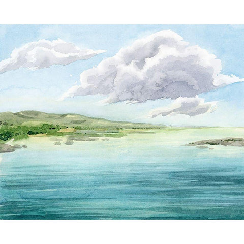 Clear Lagoon II Black Modern Wood Framed Art Print with Double Matting by Popp, Grace