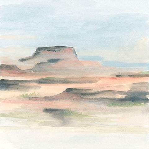 Dusty River Valley II Black Modern Wood Framed Art Print by Vess, June Erica