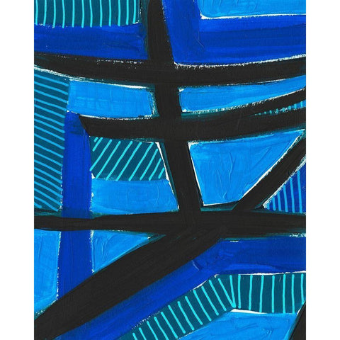 Involved Blues I Gold Ornate Wood Framed Art Print with Double Matting by Moore, Regina