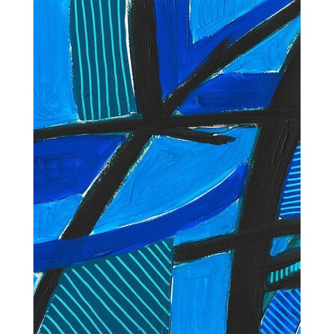 Involved Blues II Black Modern Wood Framed Art Print with Double Matting by Moore, Regina
