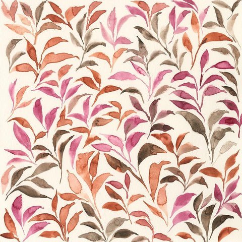 Autumn Fronds I White Modern Wood Framed Art Print by Moore, Regina