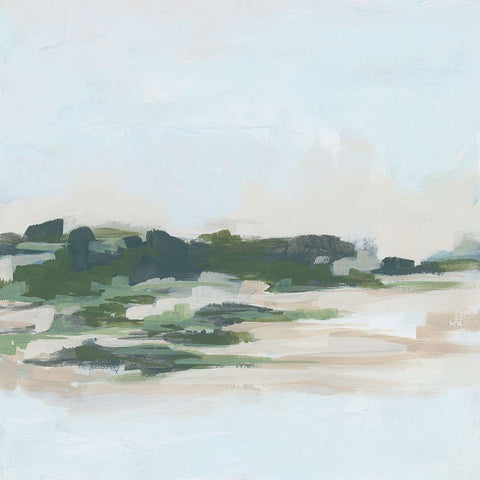 Green Stone Shoals I Black Modern Wood Framed Art Print by Vess, June Erica