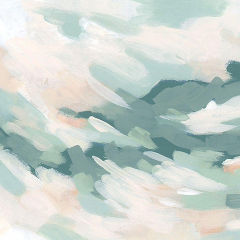 Seafoam Cloudbank I Black Modern Wood Framed Art Print with Double Matting by Vess, June Erica