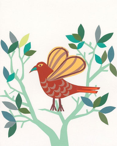 Whitty Bird I Black Ornate Wood Framed Art Print with Double Matting by Moore, Regina