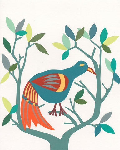 Whitty Bird II White Modern Wood Framed Art Print with Double Matting by Moore, Regina