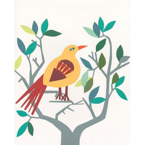 Whitty Bird III Black Modern Wood Framed Art Print by Moore, Regina