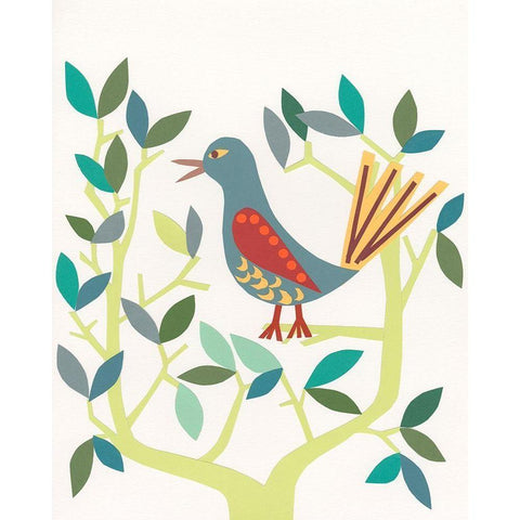 Whitty Bird IV Black Modern Wood Framed Art Print by Moore, Regina