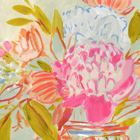 Bright Florist IV Gold Ornate Wood Framed Art Print with Double Matting by Warren, Annie