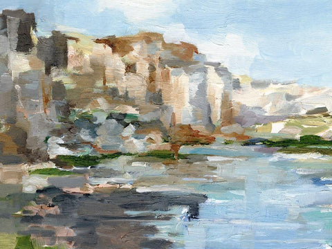 Western Cliffs I White Modern Wood Framed Art Print with Double Matting by Harper, Ethan