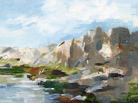 Western Cliffs II White Modern Wood Framed Art Print with Double Matting by Harper, Ethan