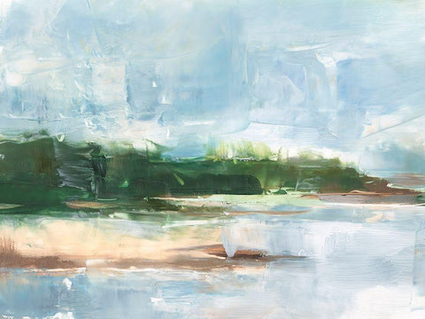 Tropical Shore II White Modern Wood Framed Art Print with Double Matting by Harper, Ethan