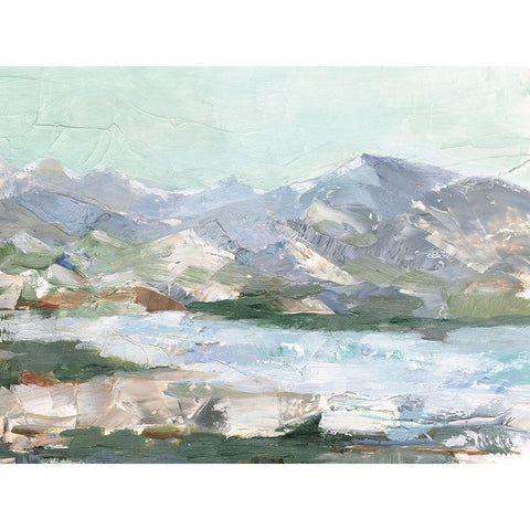 Pastel Mountain View I Black Modern Wood Framed Art Print with Double Matting by Harper, Ethan