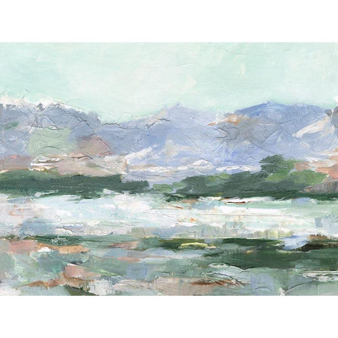 Pastel Mountain View II White Modern Wood Framed Art Print by Harper, Ethan