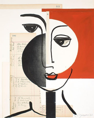 Faces of A Century IV White Modern Wood Framed Art Print with Double Matting by Delamater, Rob