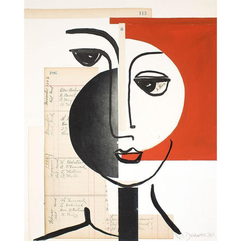 Faces of A Century IV Black Modern Wood Framed Art Print with Double Matting by Delamater, Rob