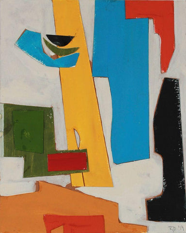 Andalusian Village White Modern Wood Framed Art Print with Double Matting by Delamater, Rob