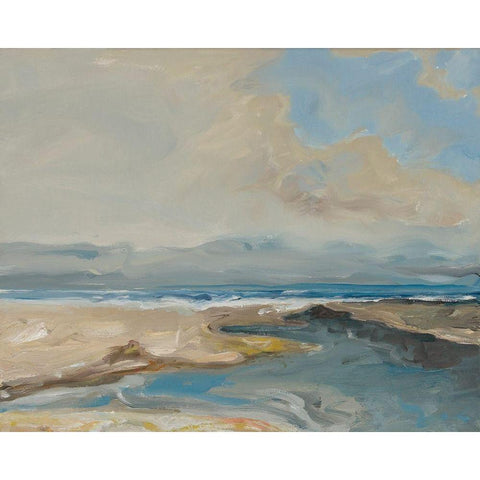 Lincoln Beach Black Modern Wood Framed Art Print with Double Matting by Delamater, Rob