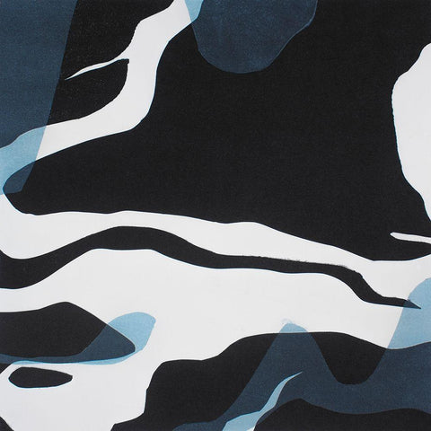 Rivers And Stones II Black Modern Wood Framed Art Print with Double Matting by Delamater, Rob