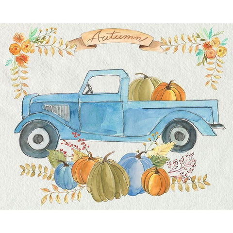 Happy Autumn I Black Modern Wood Framed Art Print by Moore, Regina