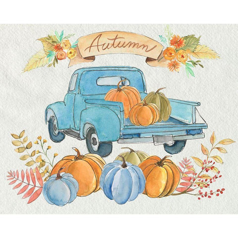 Happy Autumn II Gold Ornate Wood Framed Art Print with Double Matting by Moore, Regina