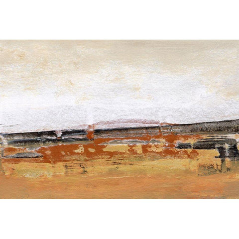 Bridges Ochre III White Modern Wood Framed Art Print by Gordon, Sharon