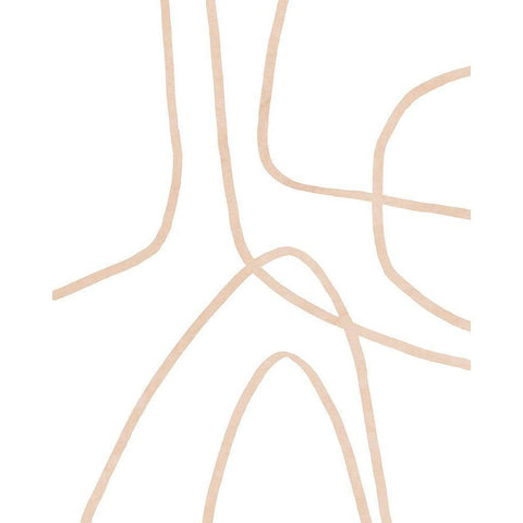 Clean Contour II Black Modern Wood Framed Art Print with Double Matting by Vess, June Erica