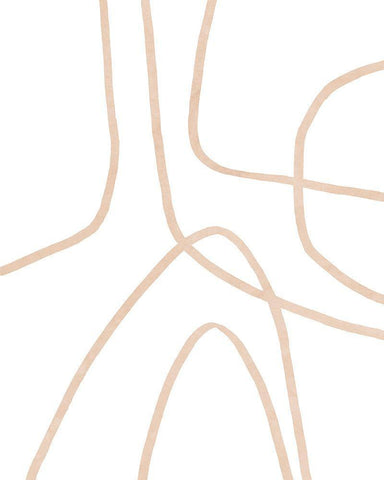 Clean Contour II White Modern Wood Framed Art Print with Double Matting by Vess, June Erica