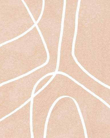 Clean Contour III White Modern Wood Framed Art Print with Double Matting by Vess, June Erica