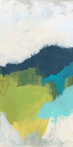 Valley Grandure II Black Ornate Wood Framed Art Print with Double Matting by Vess, June Erica