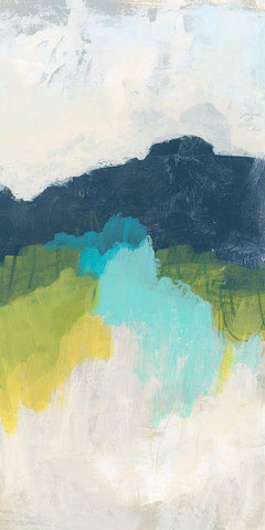 Valley Grandure III White Modern Wood Framed Art Print with Double Matting by Vess, June Erica