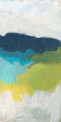 Valley Grandure IV White Modern Wood Framed Art Print with Double Matting by Vess, June Erica