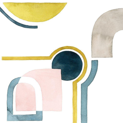 Shapely Minimum I Black Modern Wood Framed Art Print with Double Matting by Popp, Grace