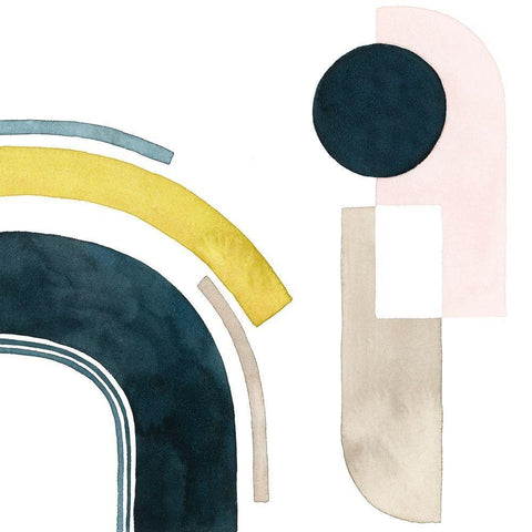 Shapely Minimum III Black Ornate Wood Framed Art Print with Double Matting by Popp, Grace