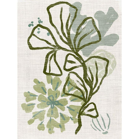 Coral Blockprint III White Modern Wood Framed Art Print by Vess, June Erica