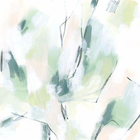 Mint Fissure II White Modern Wood Framed Art Print by Vess, June Erica