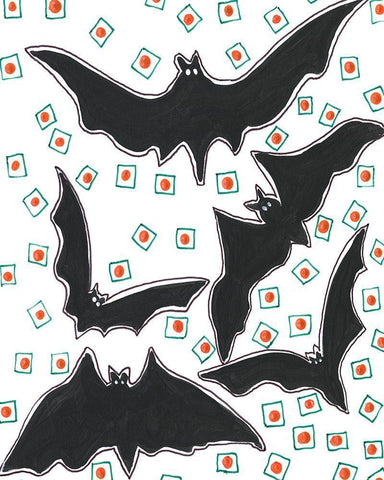 Halloween Fun II White Modern Wood Framed Art Print with Double Matting by Moore, Regina